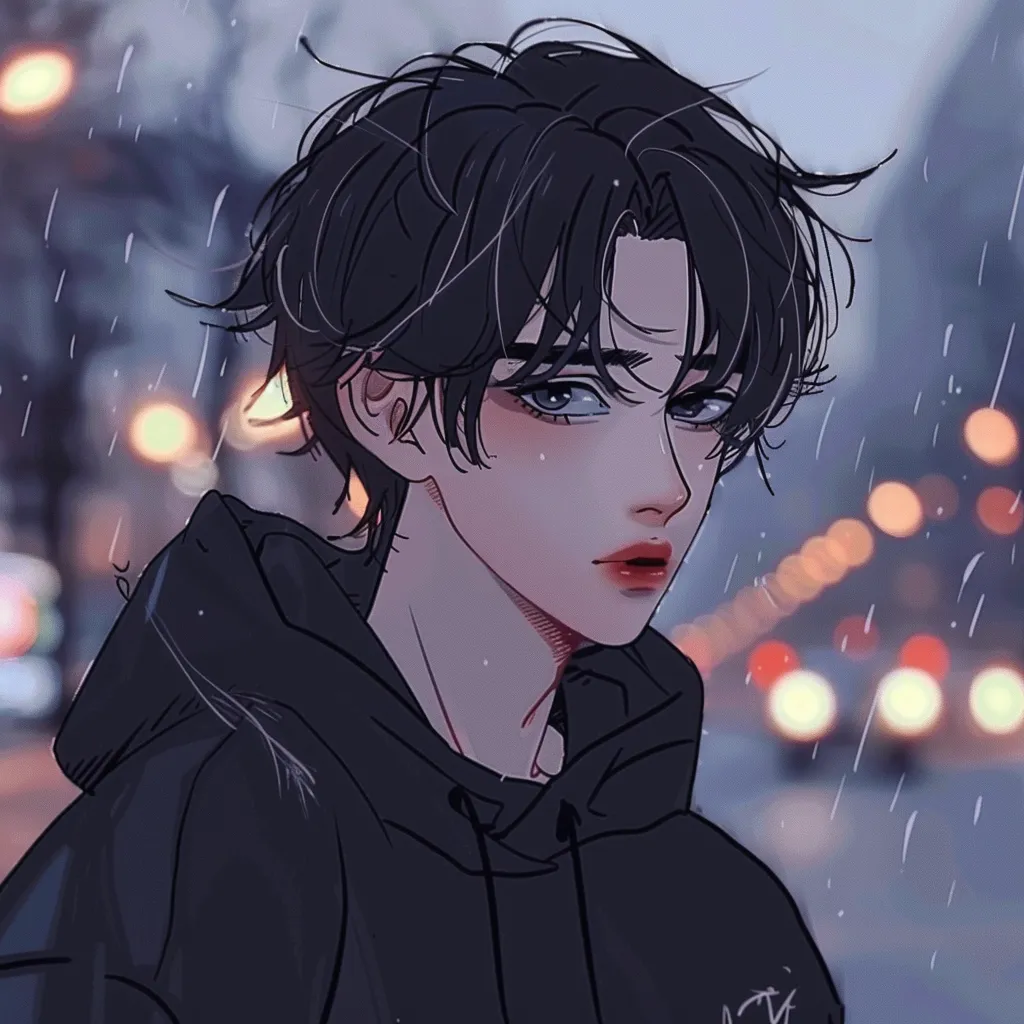 anime tiktok pfp rain, winter, cold, lofi, zepeto