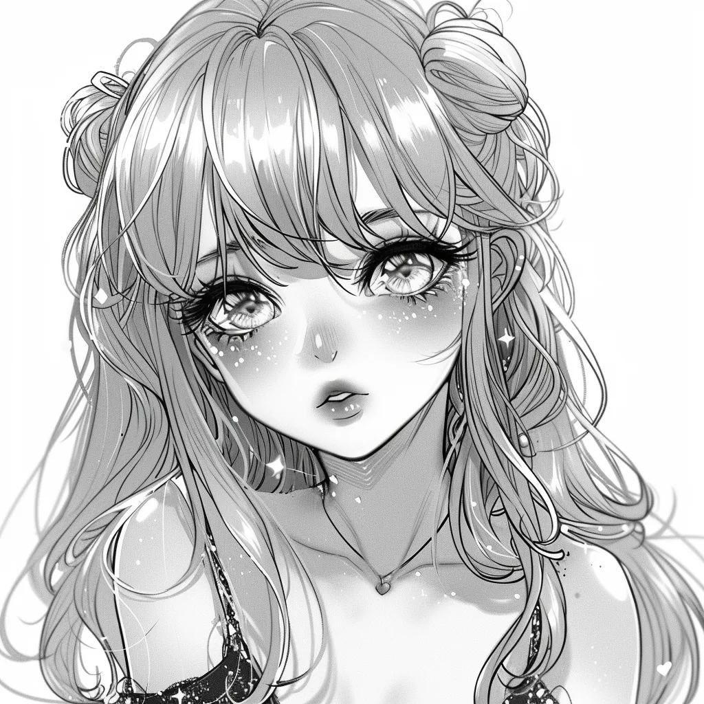 cute anime pfp black and white