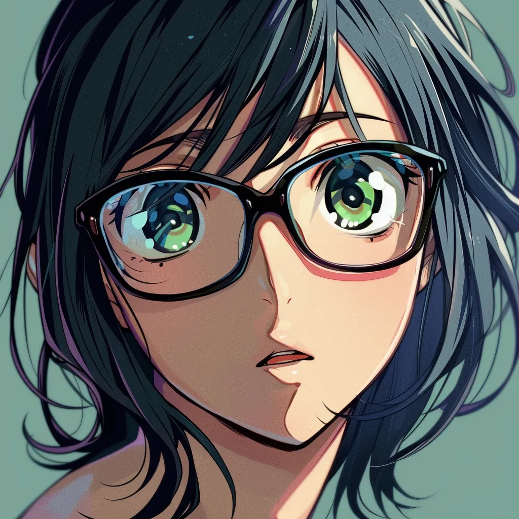 anime pfp with glasses glasses, nerd, megumi, yoimiya, unknown
