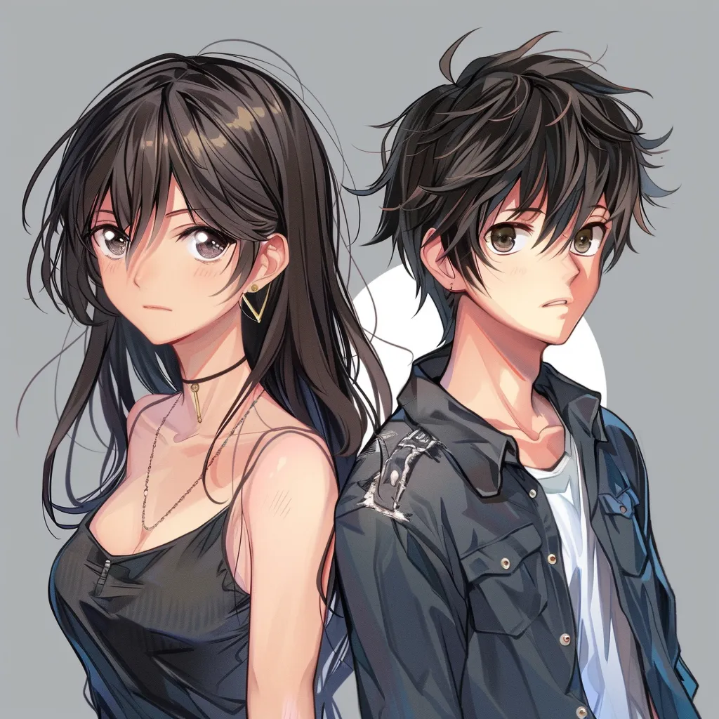 anime matching icons boy and girl