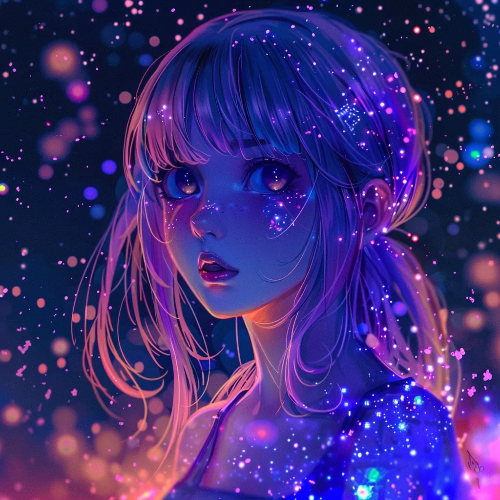 glowing anime pfp girl