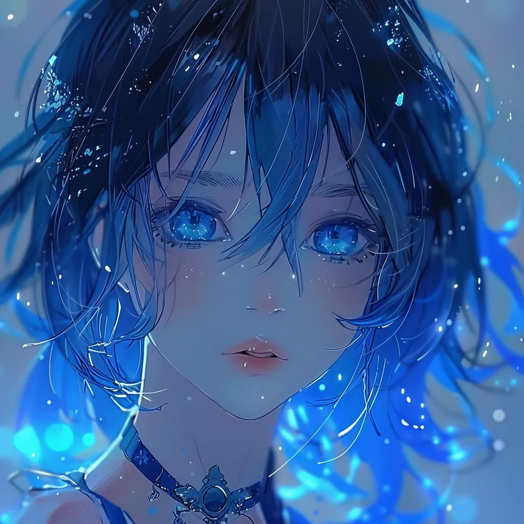 blue anime pfp 