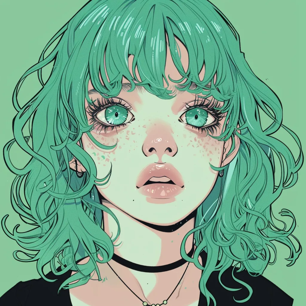 mint green anime pfp