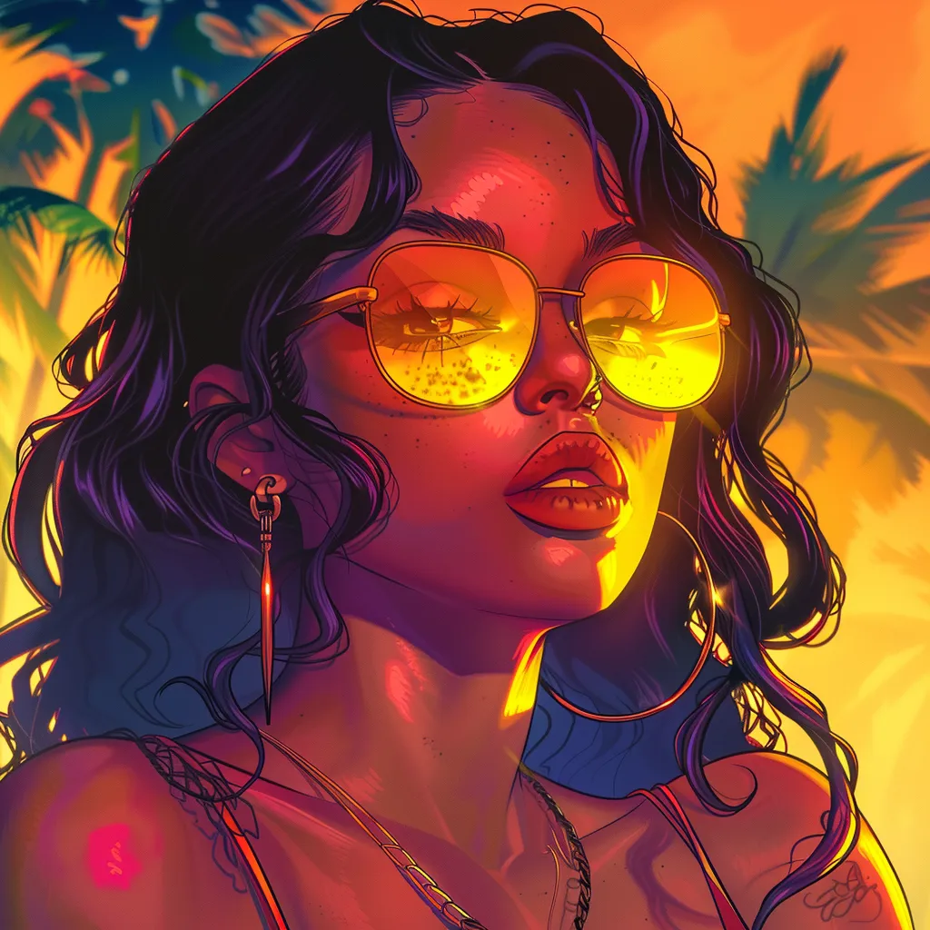 phonk anime pfp sunglasses, neon, study, aesthetic, orange