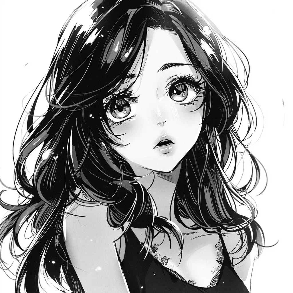 black and white anime pfp for girls