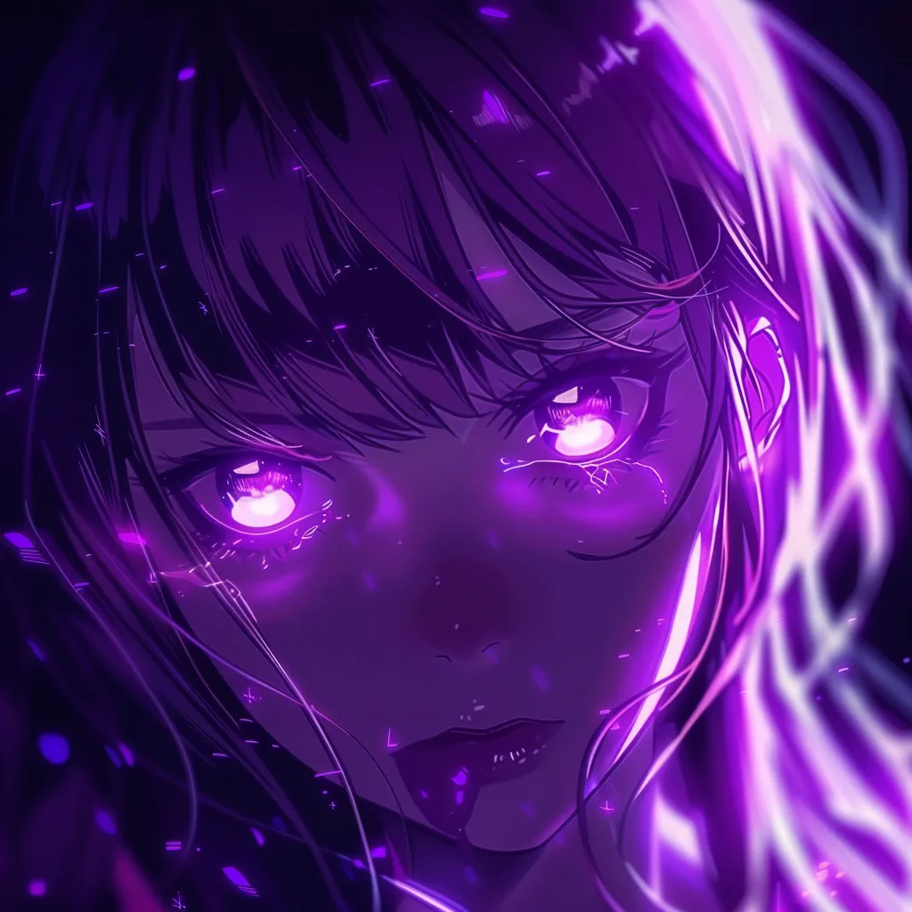 purple glowing anime pfp
