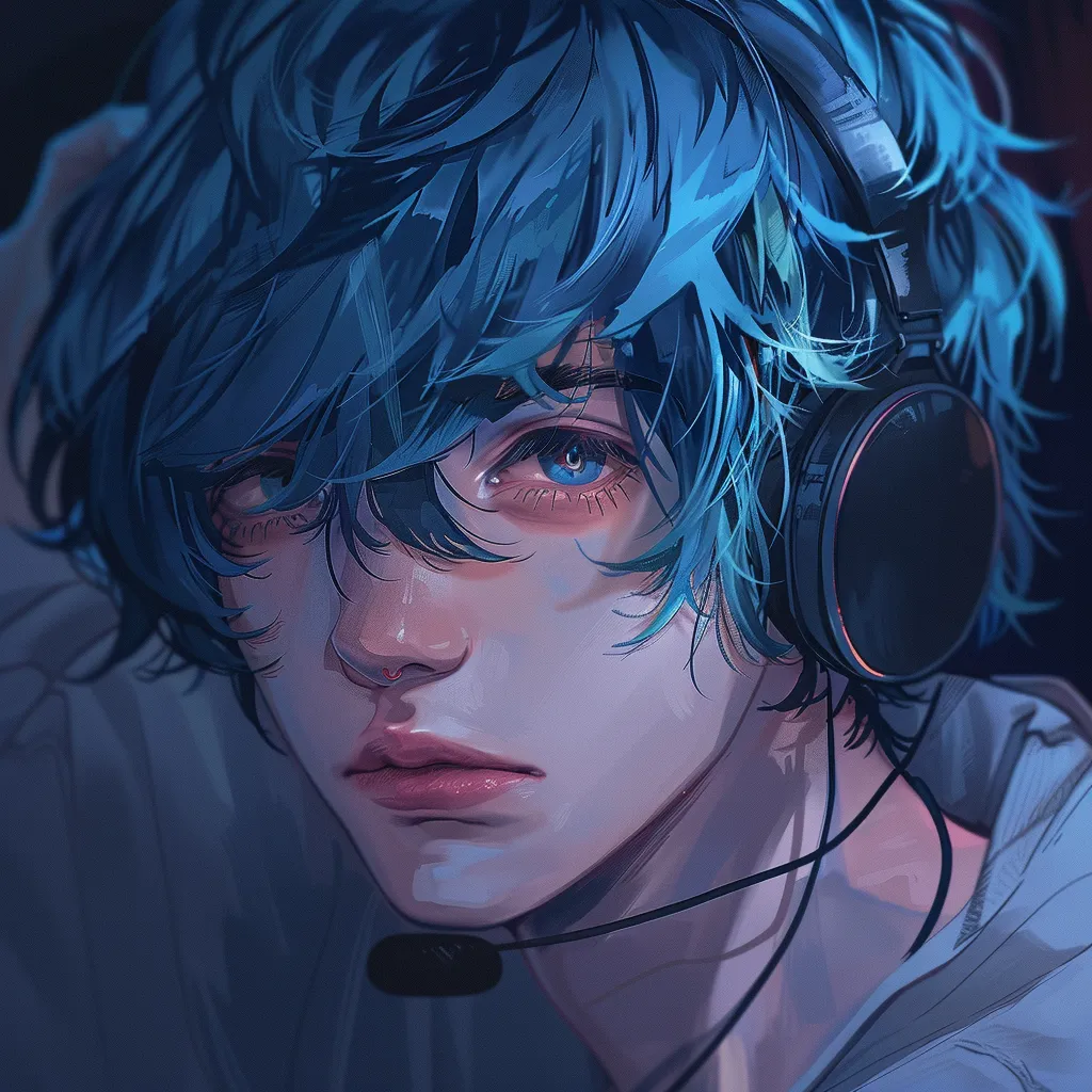 alt anime pfp headphones, sigma, study, todoroki, glasses