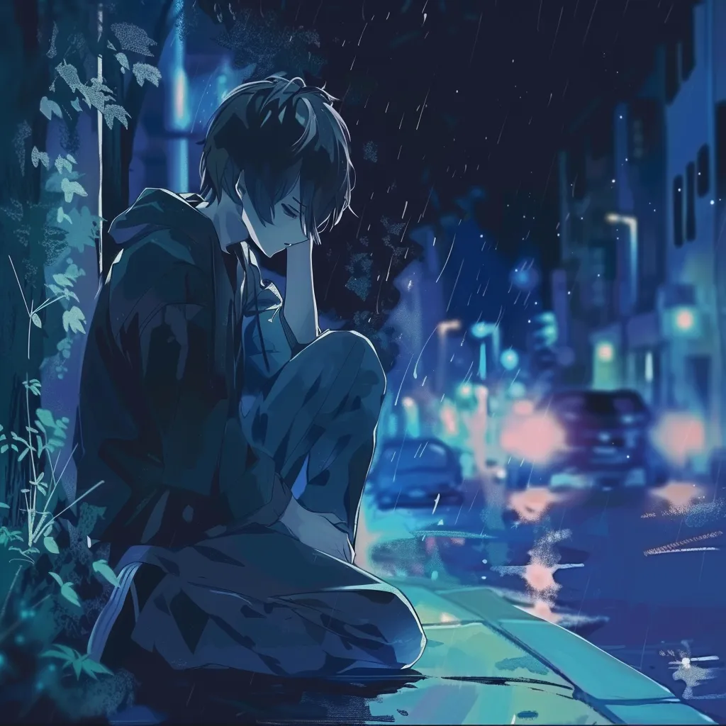 lonely anime pfp lofi, rain, lonely, yato, stray