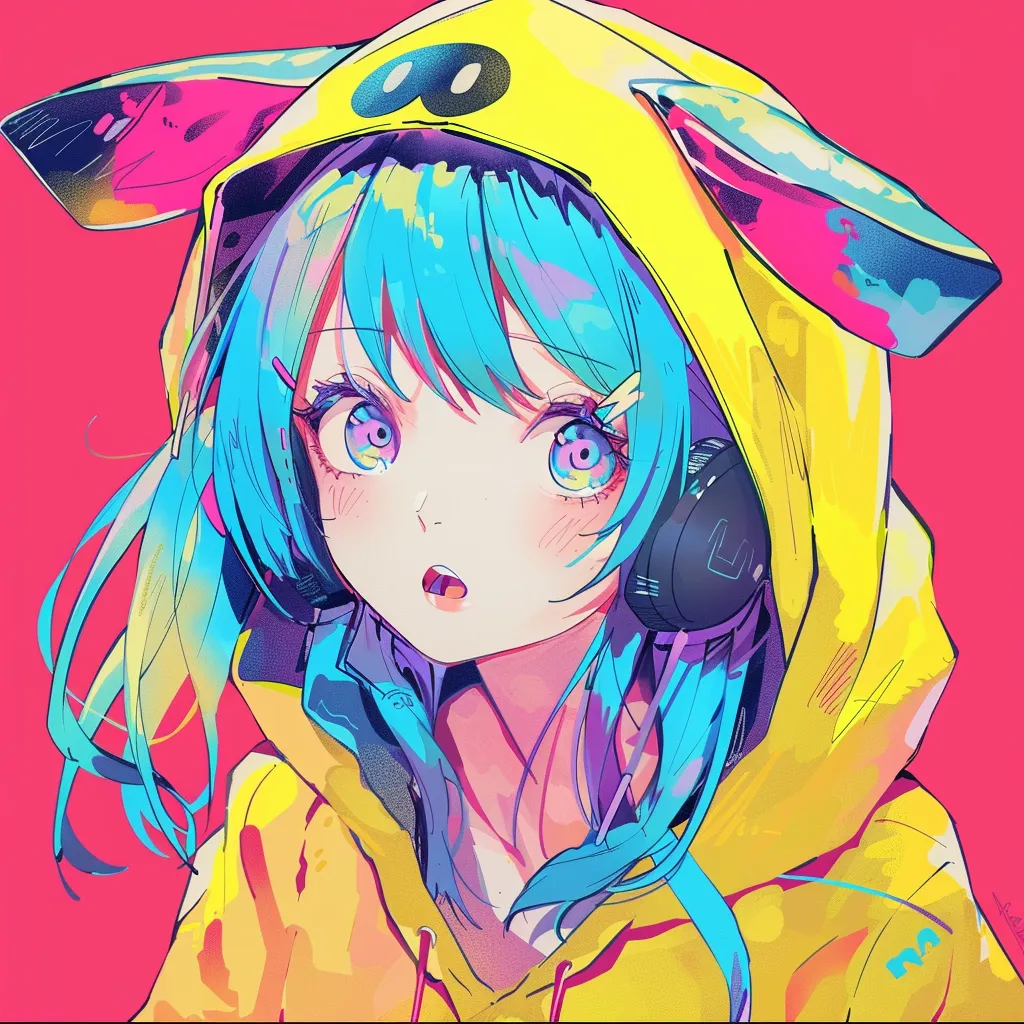 happy anime pfp hatsune, hoodie, neon, uta, miku