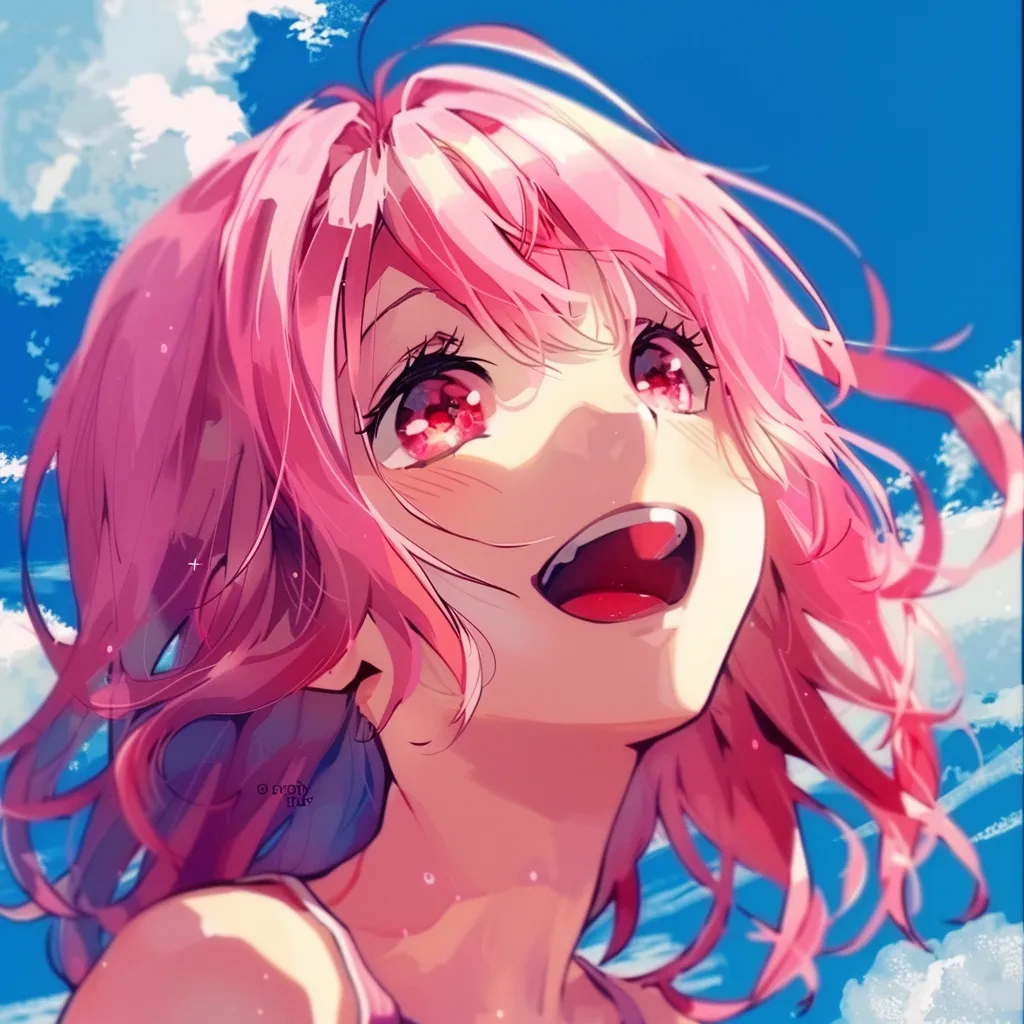 happy anime pfp madoka, luka, yoimiya, kawaii, smile