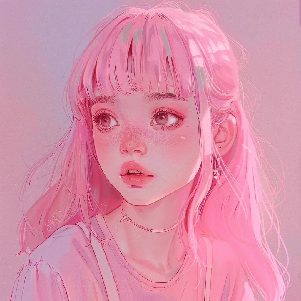 pastel anime pfp pink, pastel, luka, study, lofi
