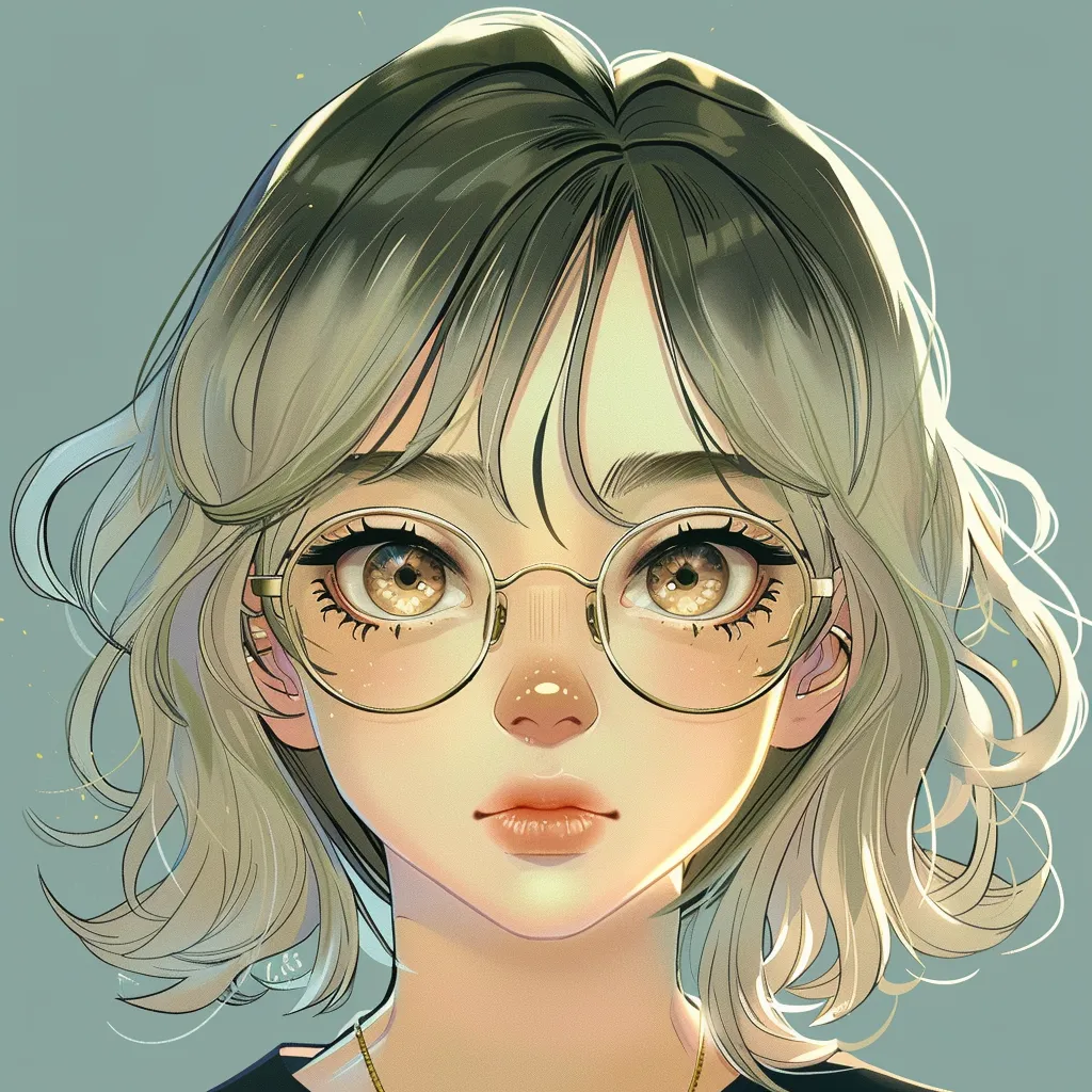 random anime pfp glasses, study, zepeto, girl, nerd