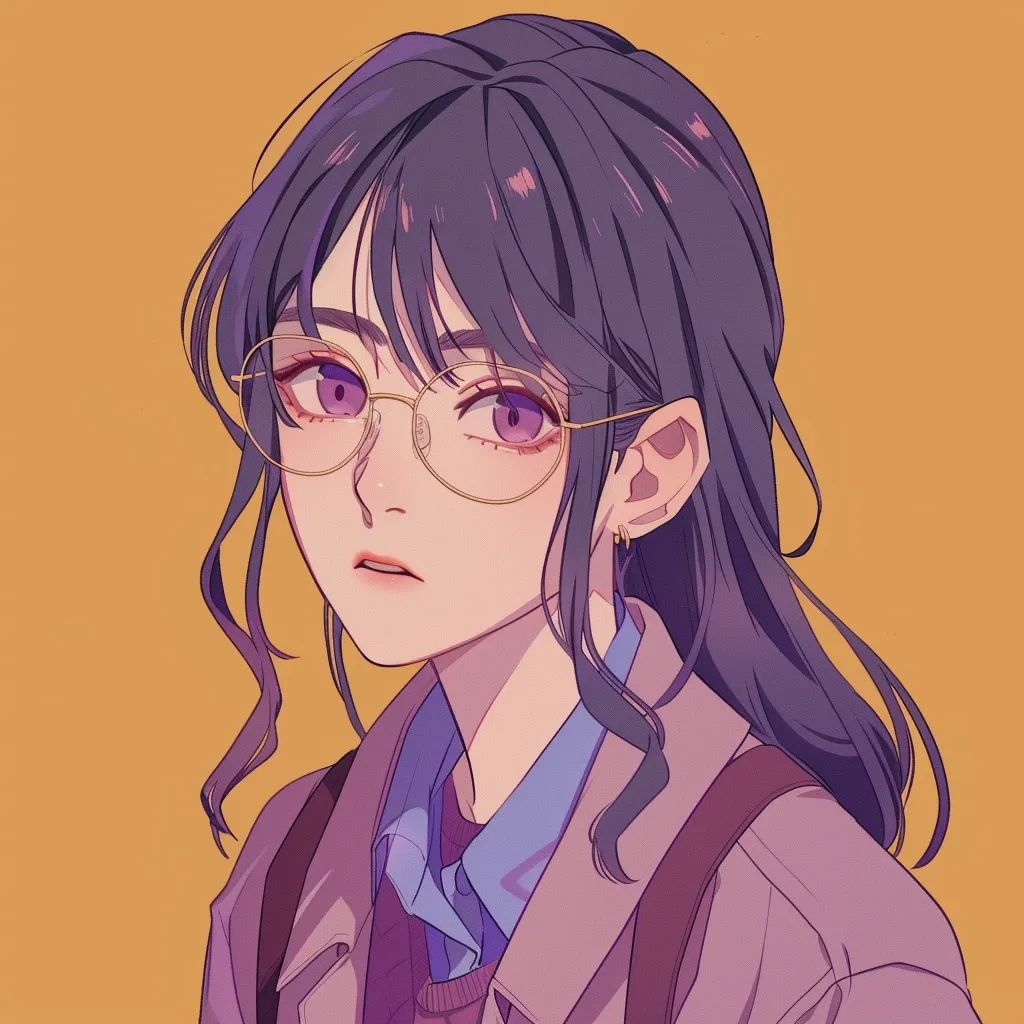 non binary anime pfp glasses, megumi, violet, bungou, hanako