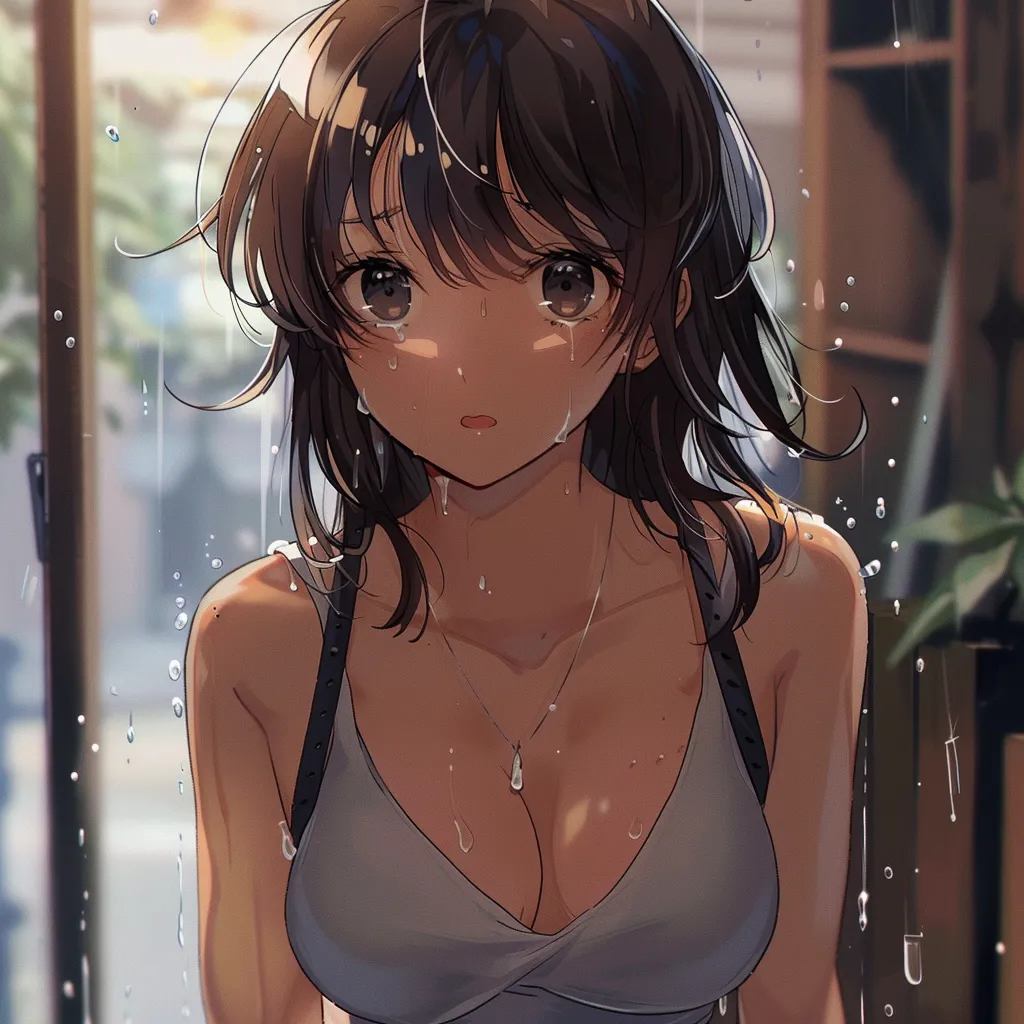 sweaty anime pfp unknown, rain, megumi, hiei