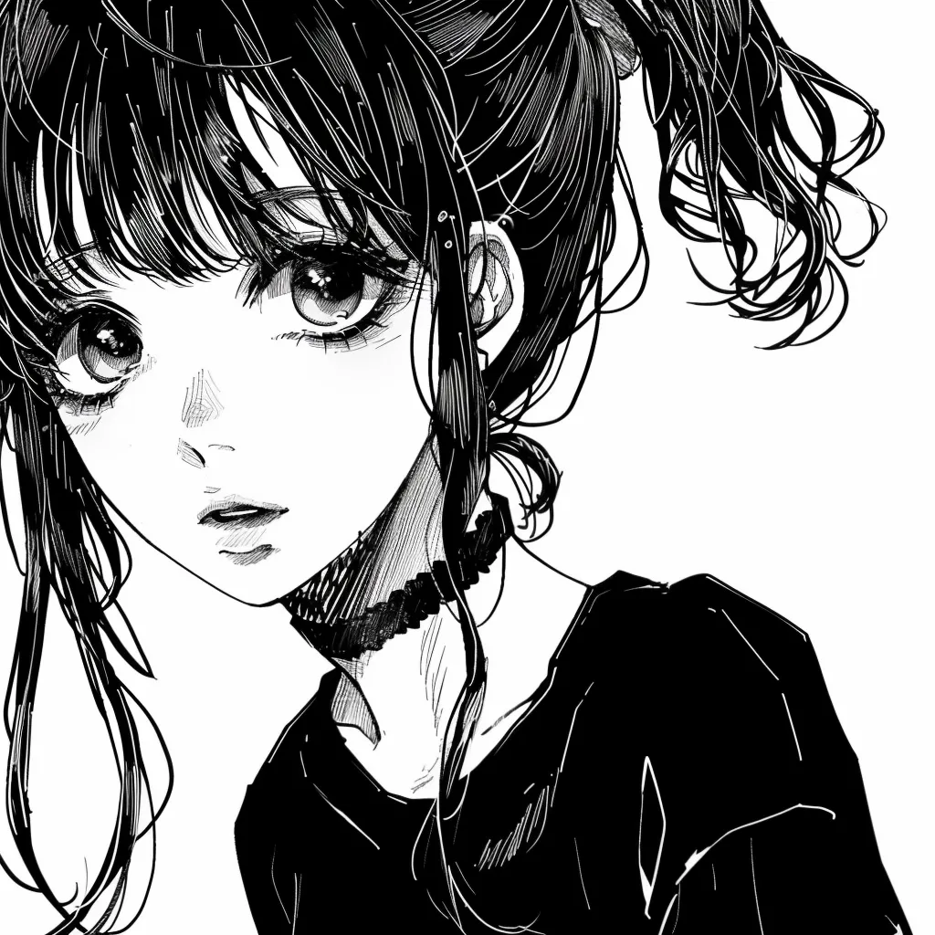 black and white anime pfp manga