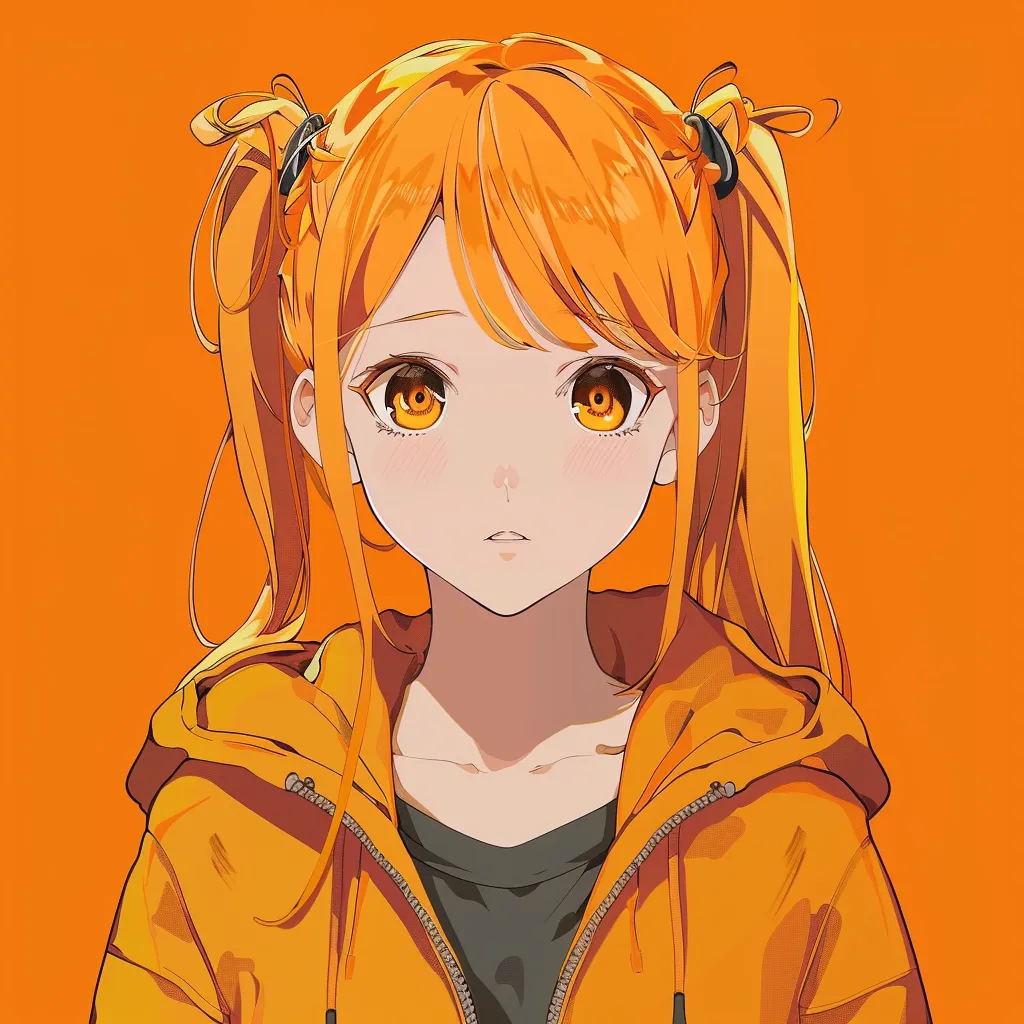 orange anime pfp orange, hoodie, shinobu, crunchyroll, nagi