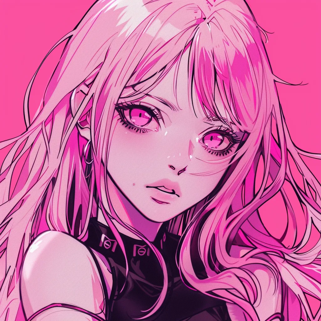 hot pink anime pfp