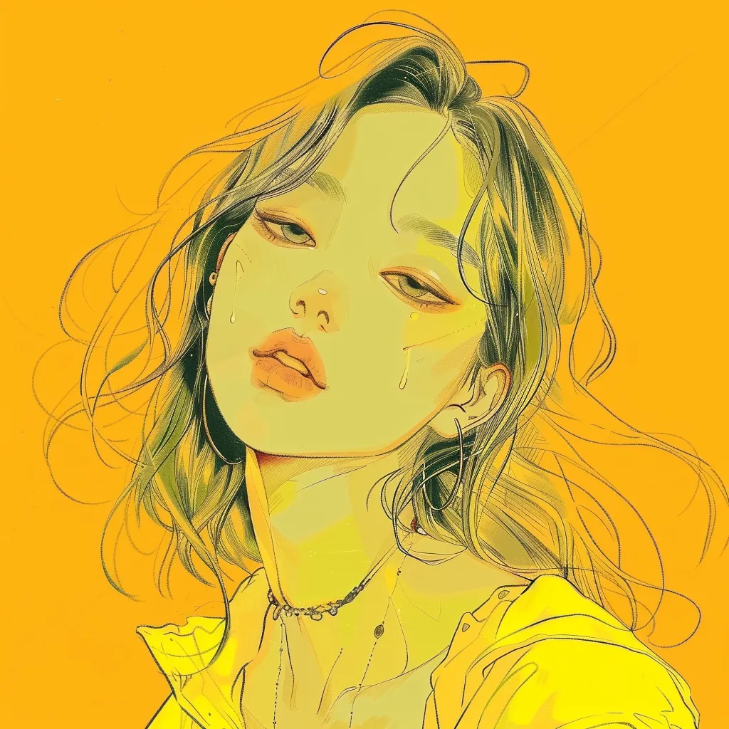 yellow anime pfp yellow, study, lisa, girl, neon