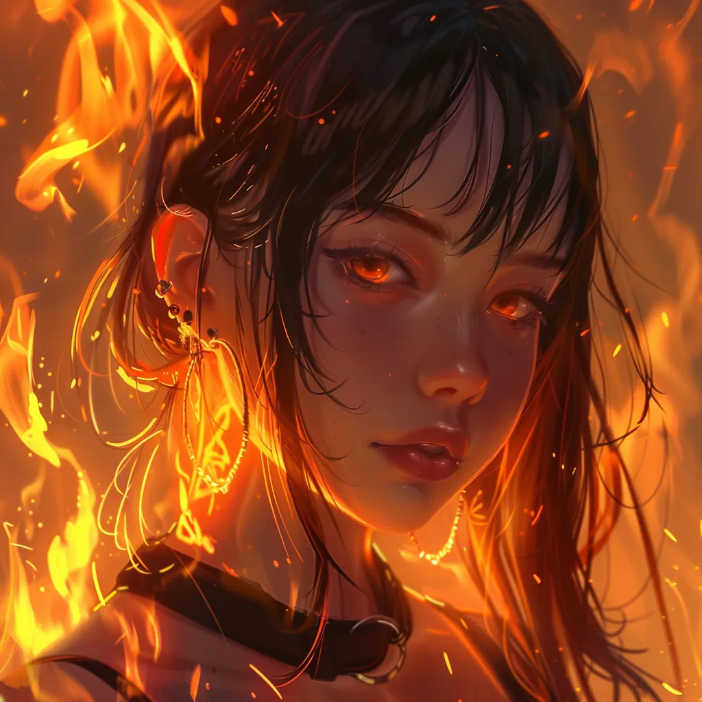 fire anime pfp girl