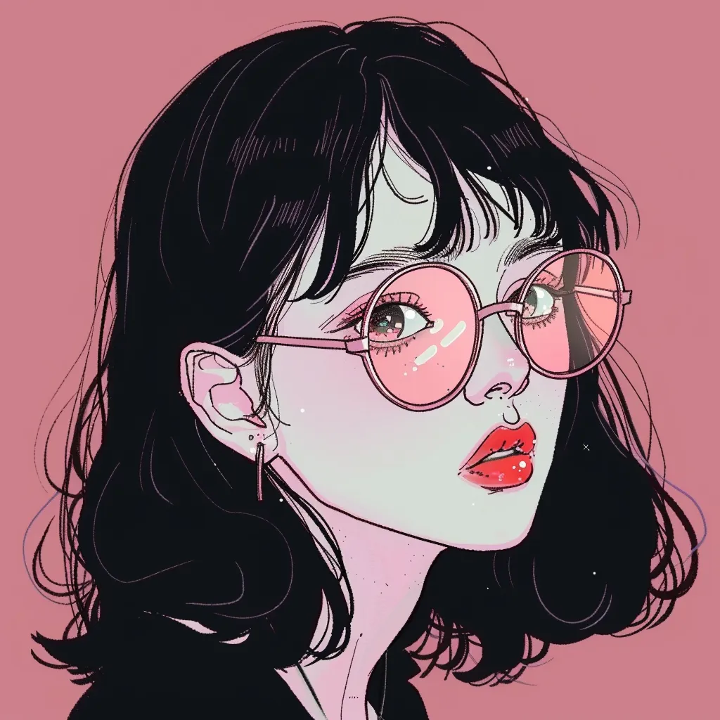 pfp aesthetic pinterest glasses, pink, lofi, sunglasses, girl