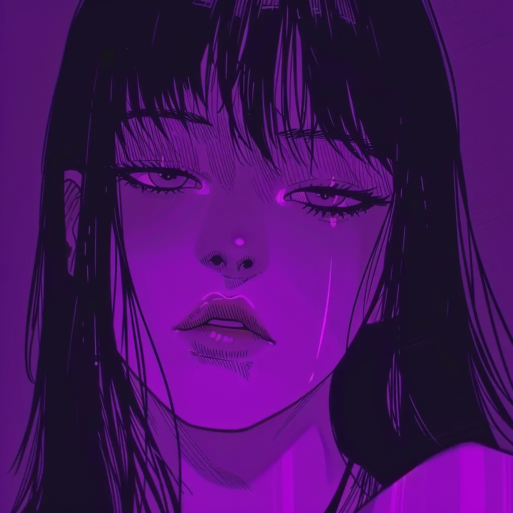 aesthetic anime pfp purple