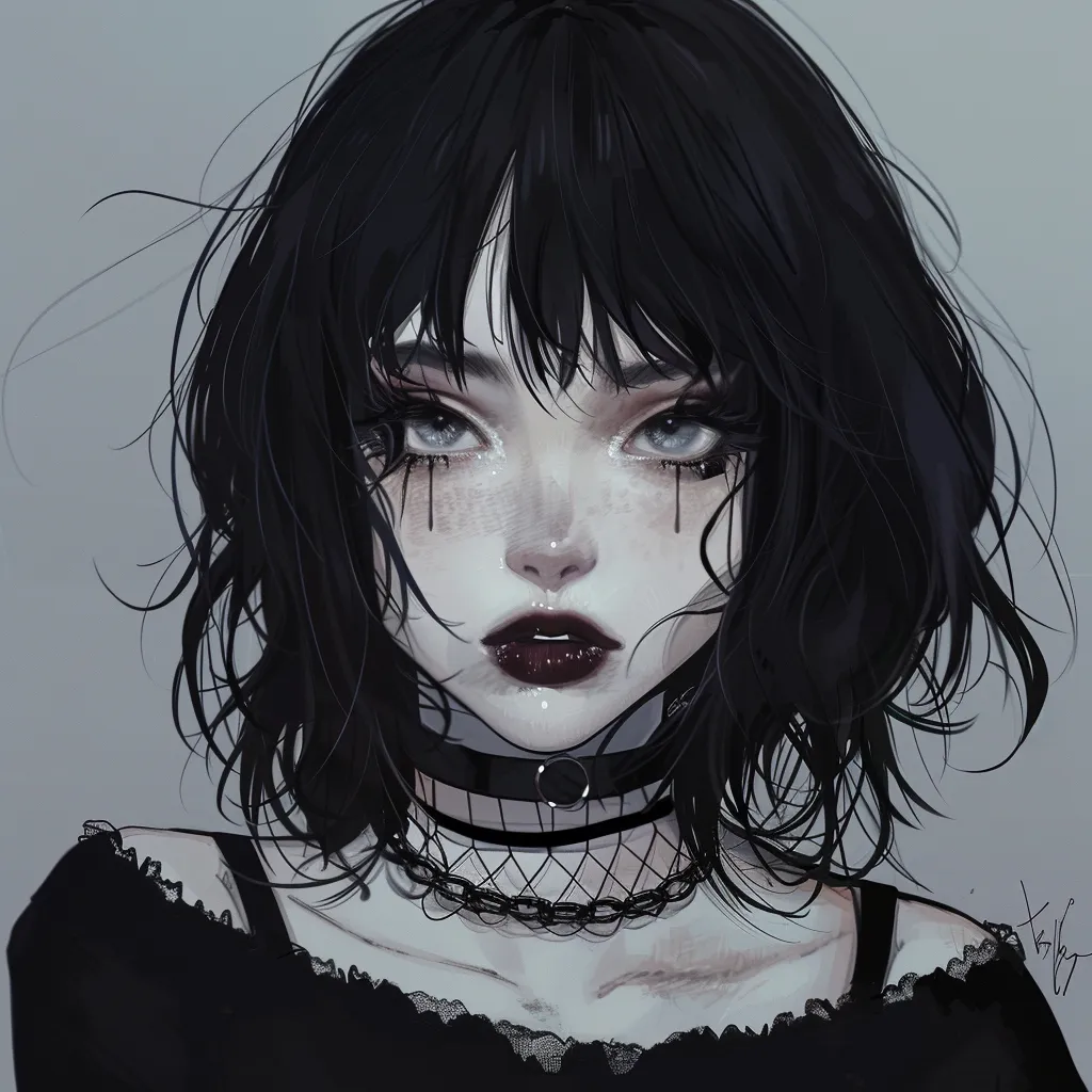 goth anime girl pfp discord