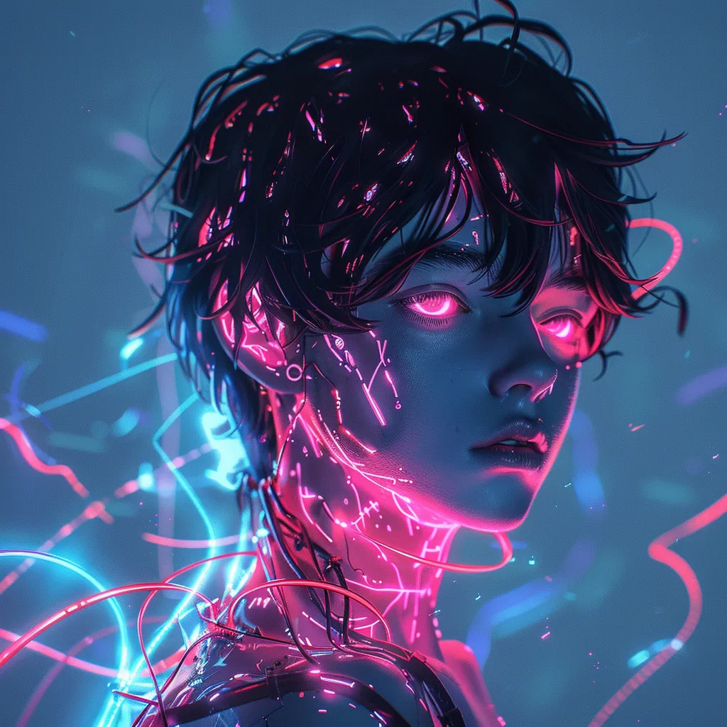 neon anime pfp neon, eren, animated, shattered, kun