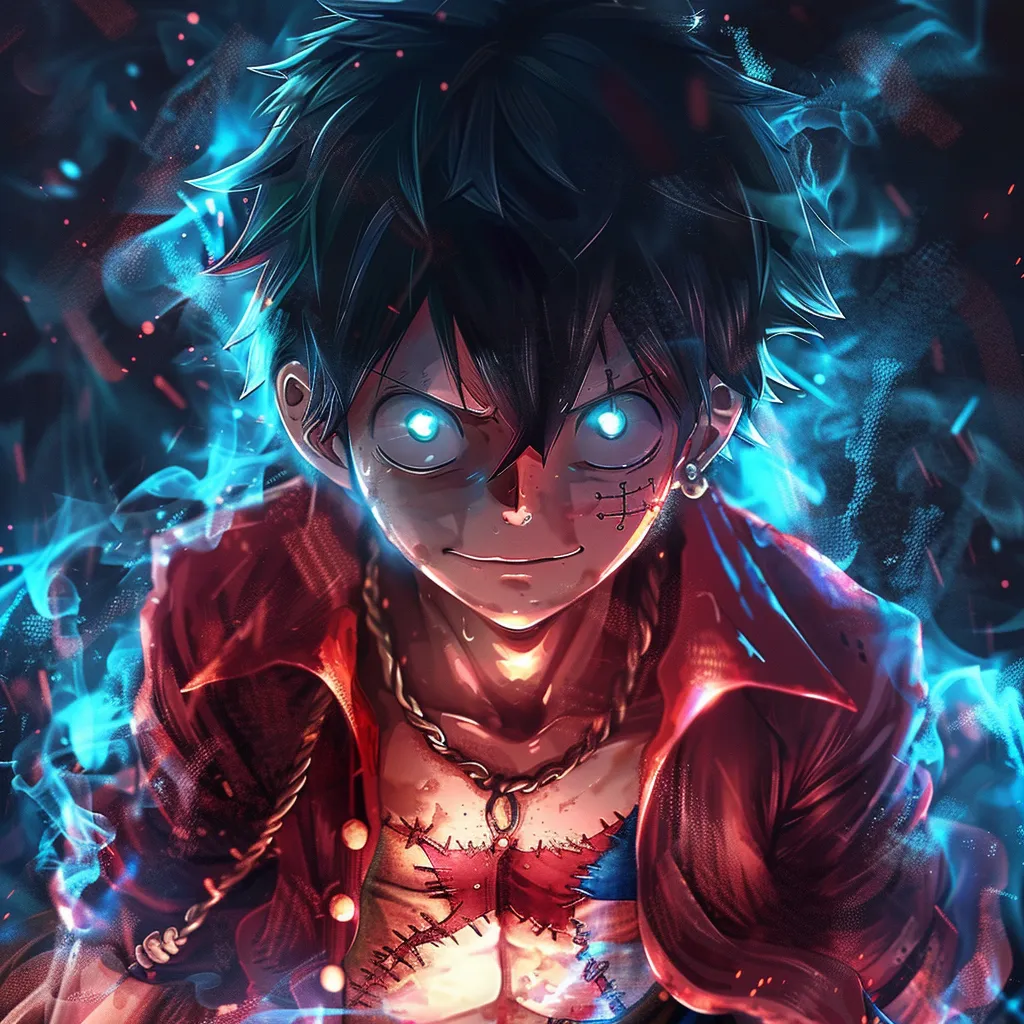 glowing anime pfp luffy