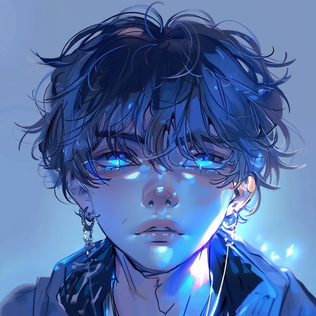 blue anime pfp boy
