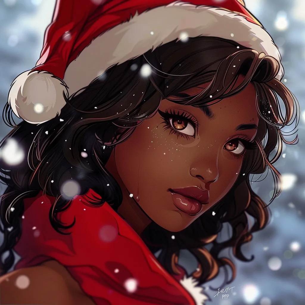 christmas anime pfp black girl