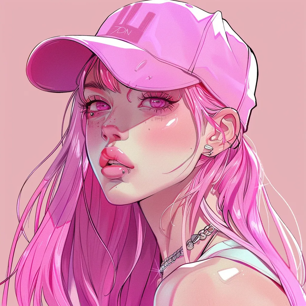 pink anime pfp y2k