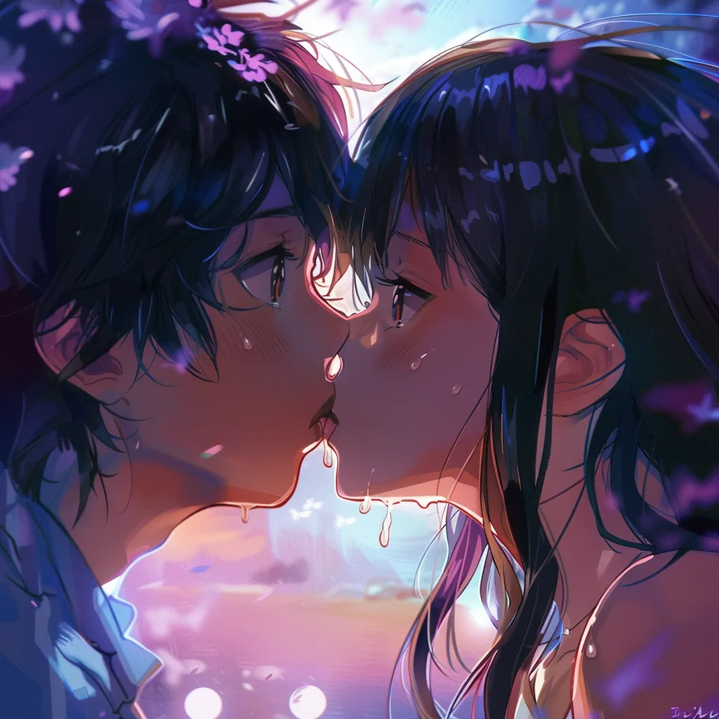 kissing anime pfp kissing, ocean, yato, zenitsu