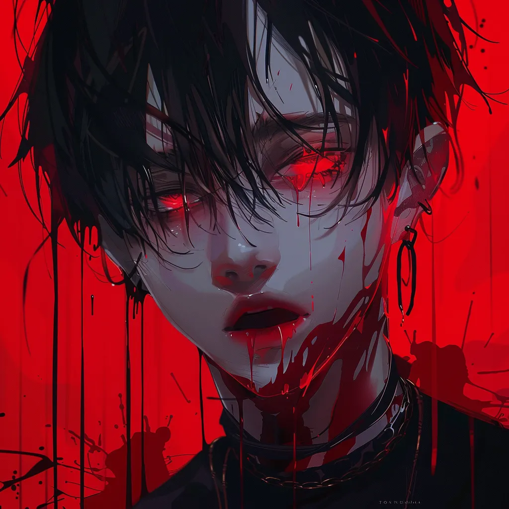 bloody anime pfp boy