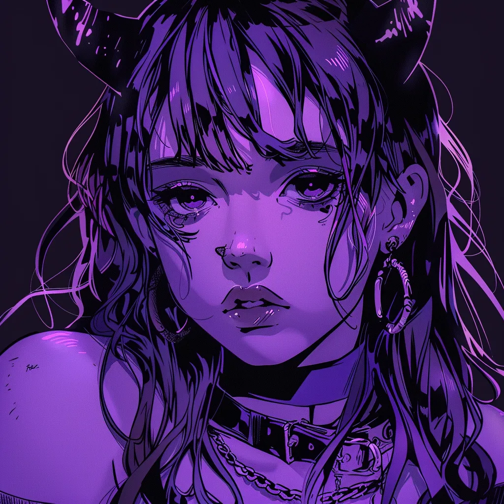 purple demon anime pfp