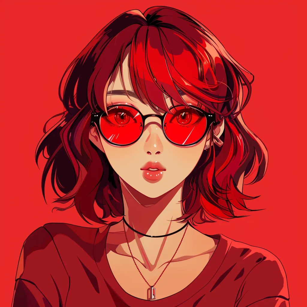 red anime matching pfp