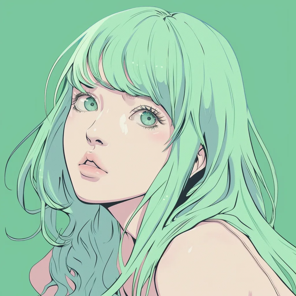 mint green anime pfp