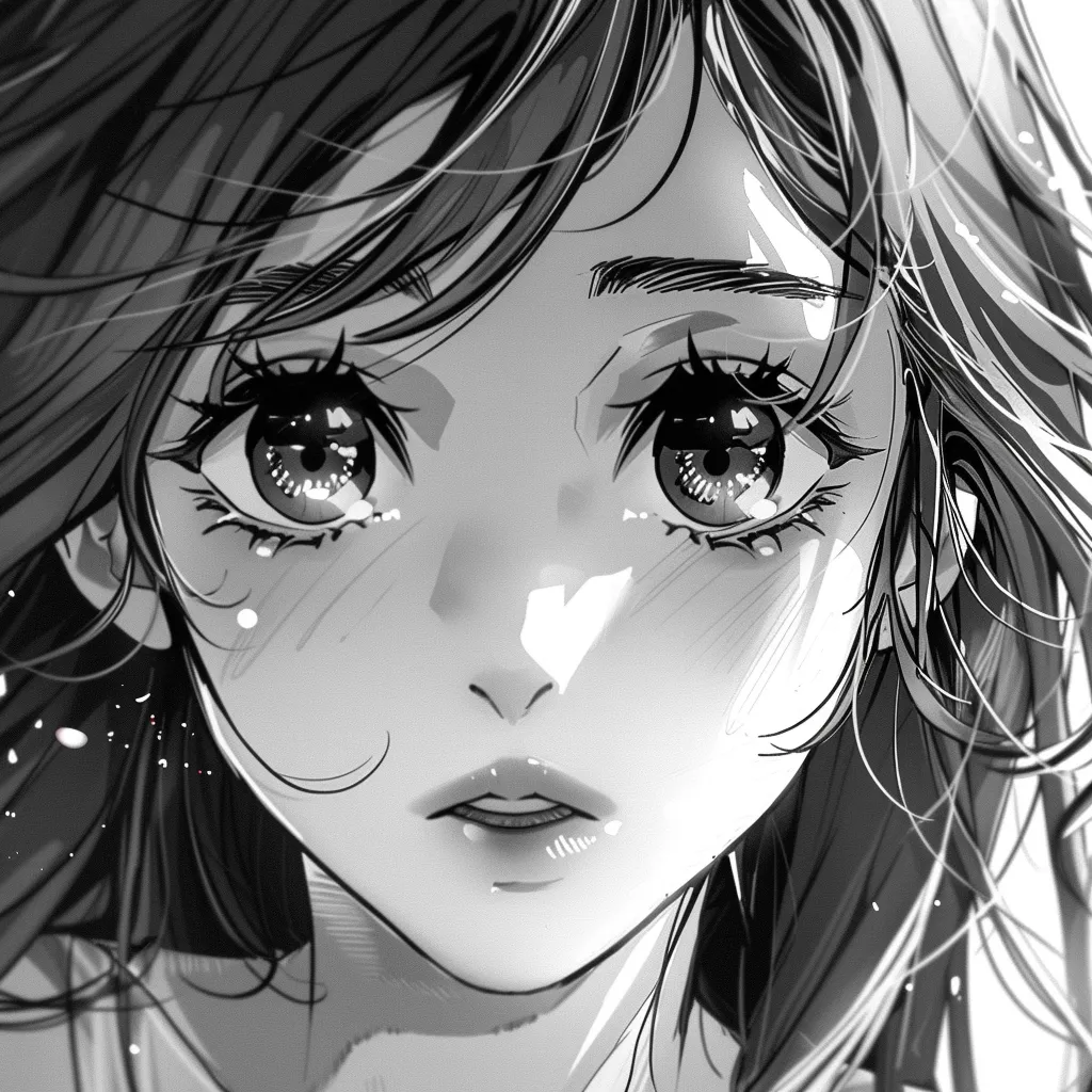 black and white anime pfps girl