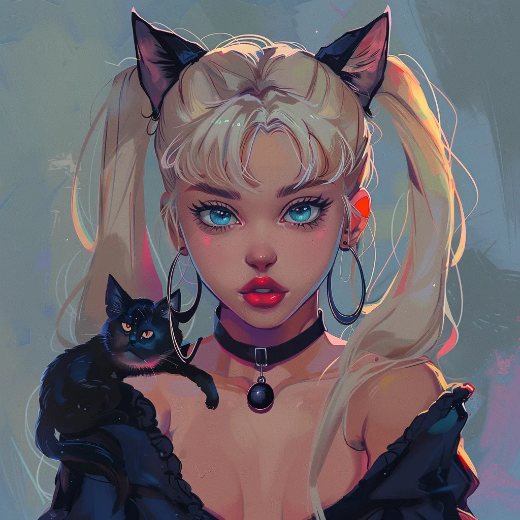 sailor moon cat pfp kitty, cat, kitten, kuromi, vampire