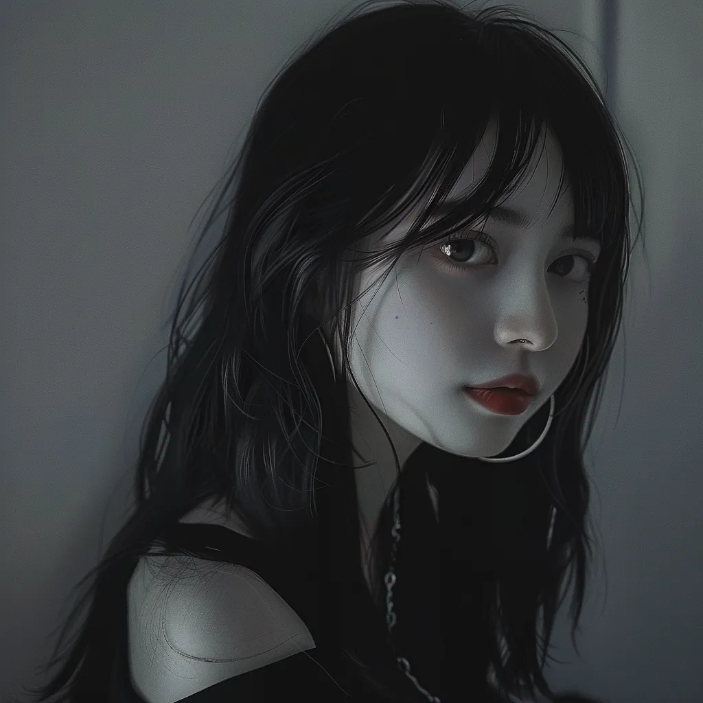 aesthetic anime pfp girl dark