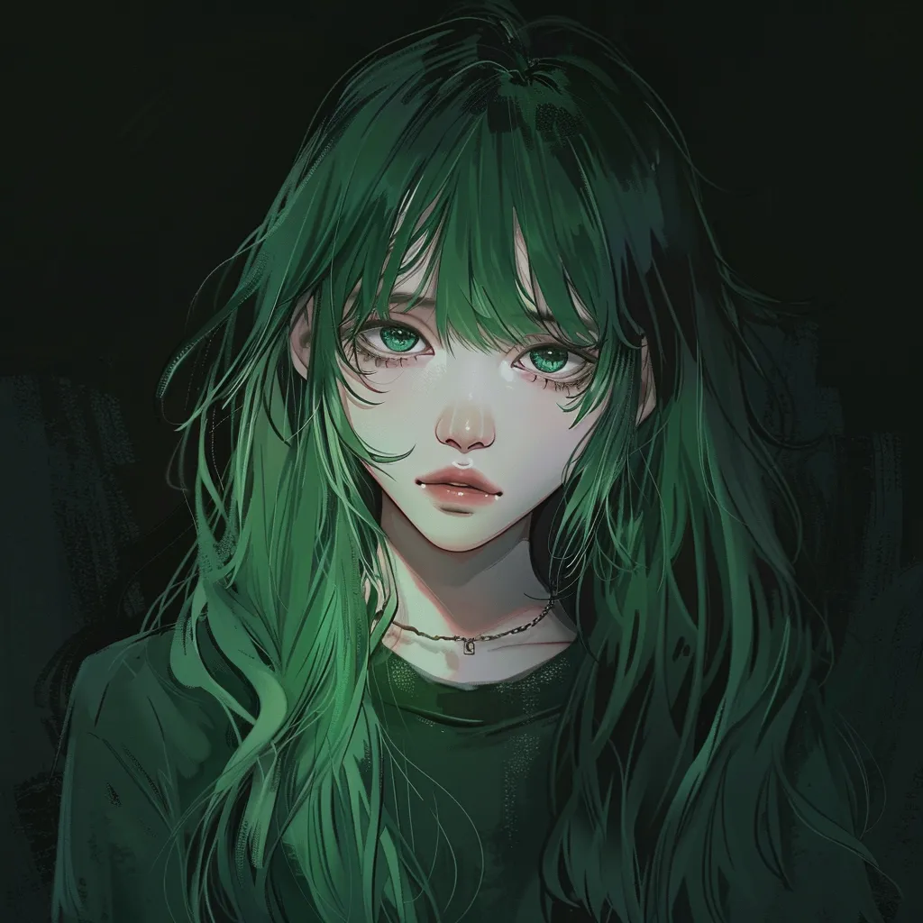 dark green anime pfp