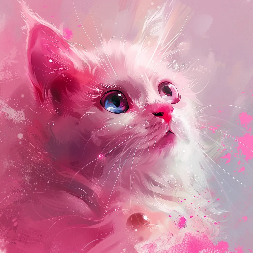 cute cat pfp pink
