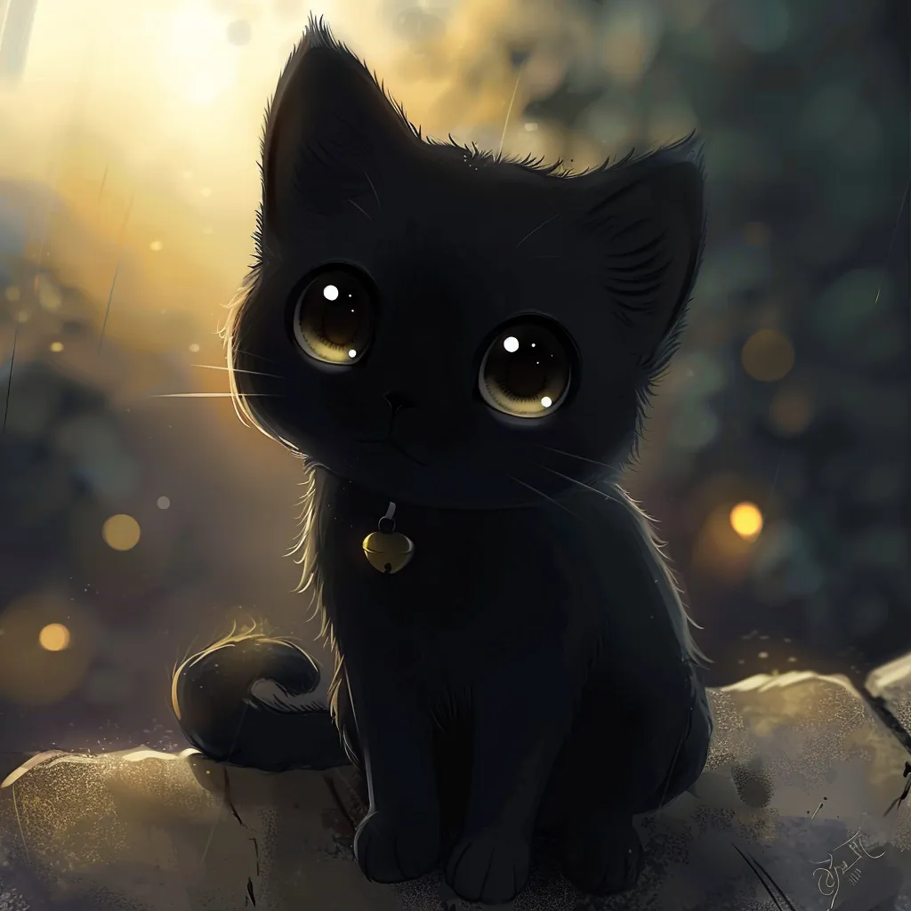 cute dark cat pfp