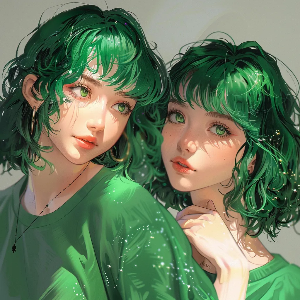 green anime matching pfp