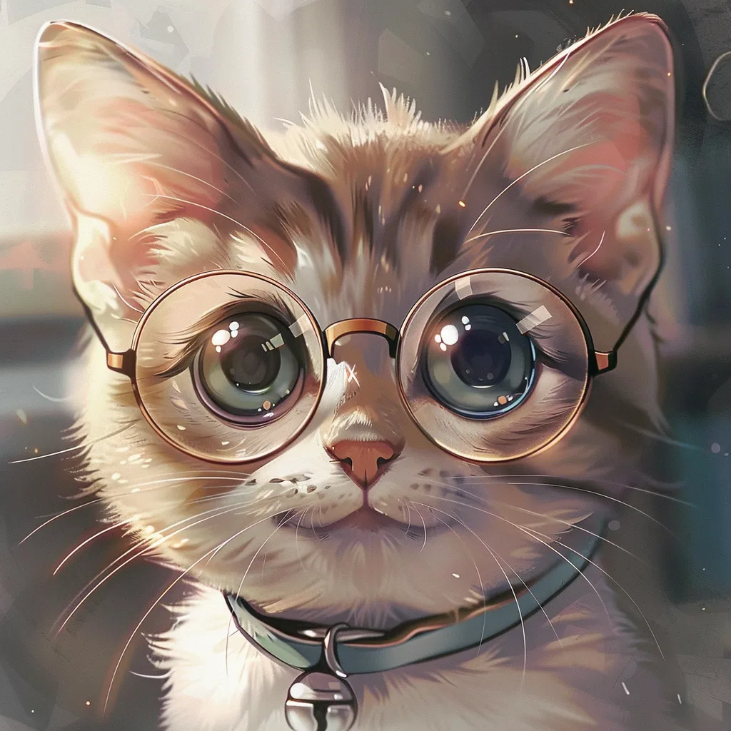 cute cat with glasses pfp