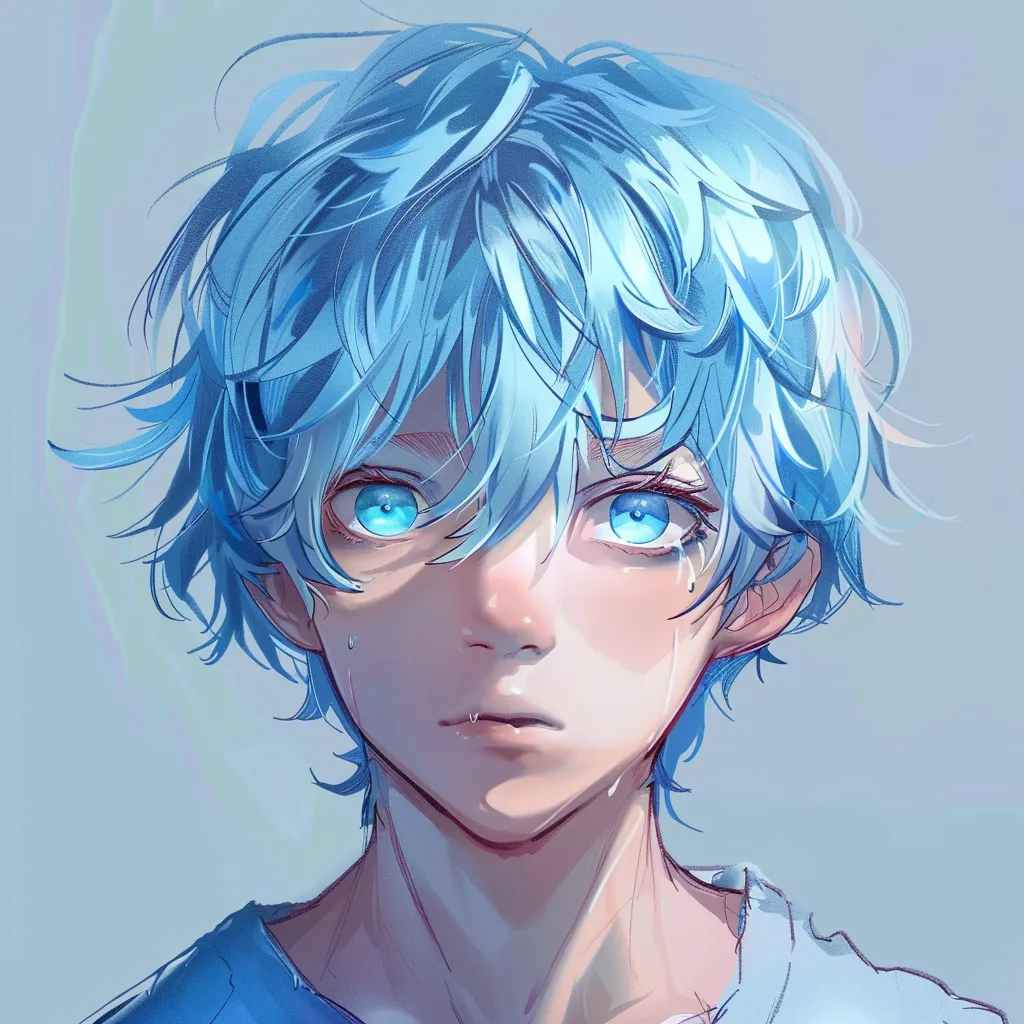 light blue anime pfp blue, todoroki, study, killua, ice