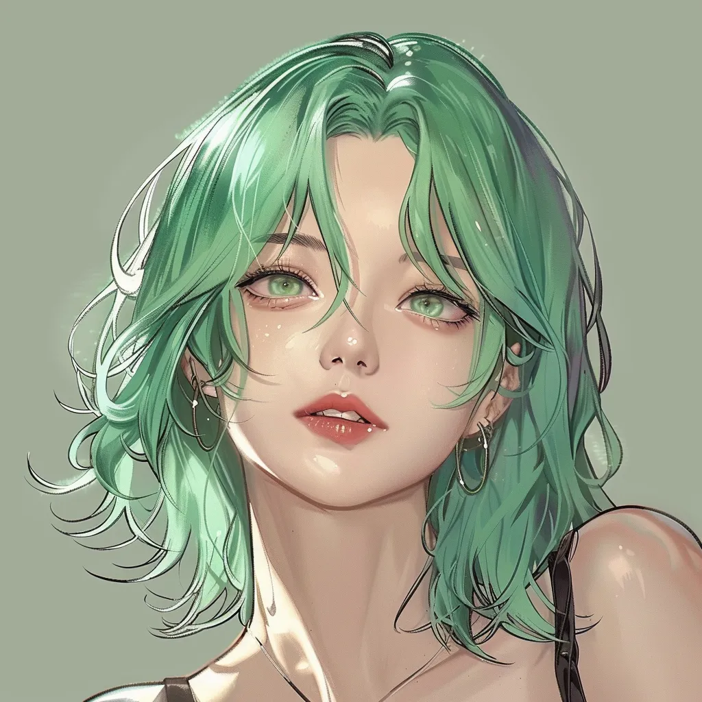 green hair anime pfp