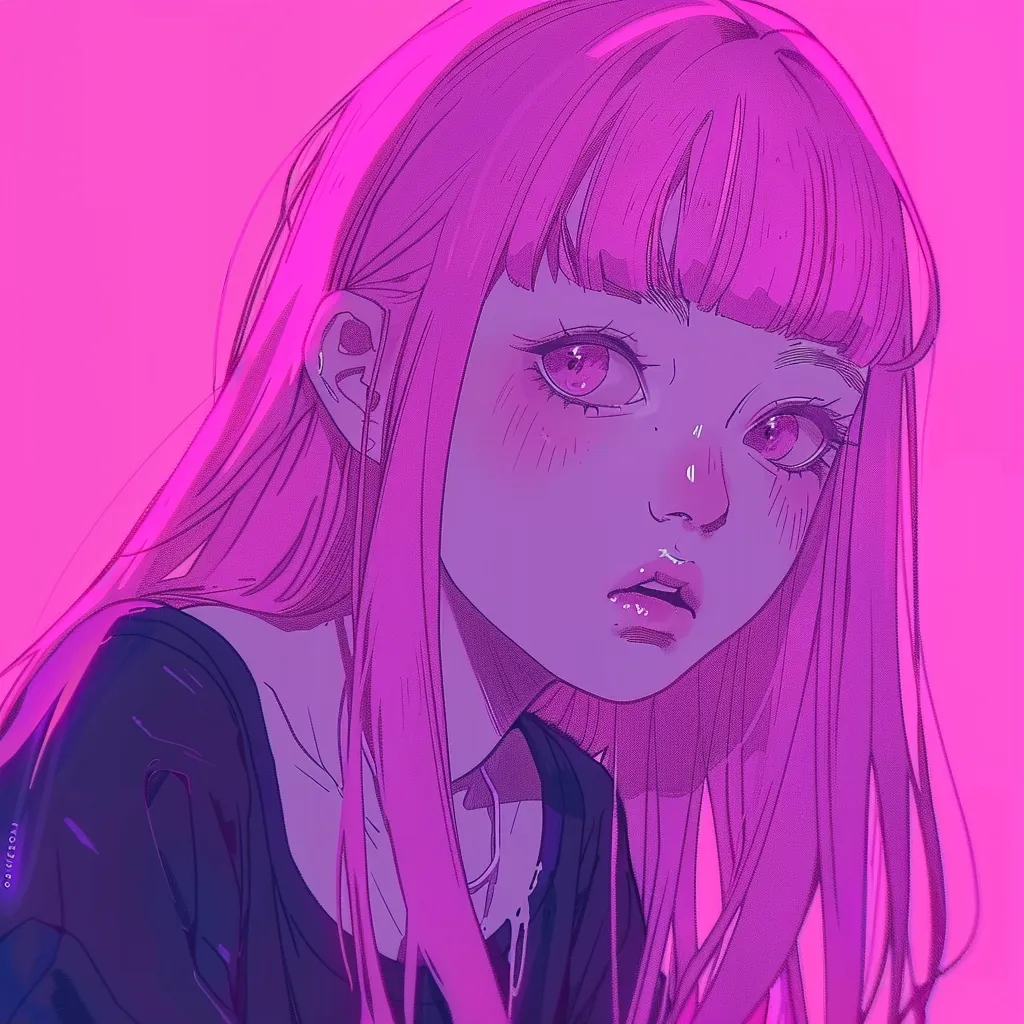 pink anime girl pfp 