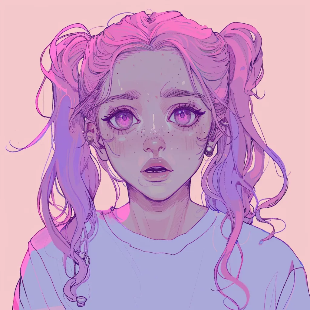 pastel anime pfp pastel, pink, violet, vent, girl