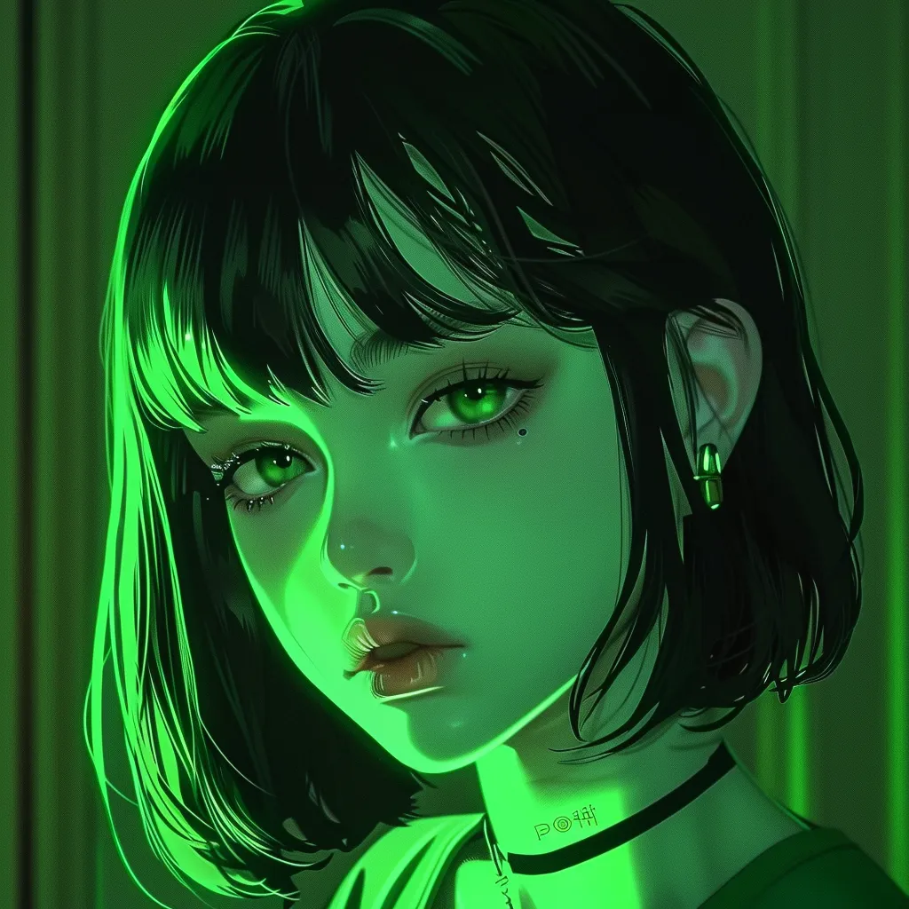 cool green anime pfp