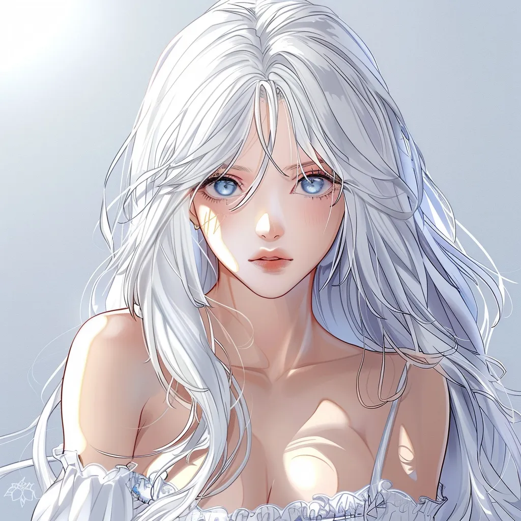 white hair anime pfp elizabeth, angel, unknown, ice